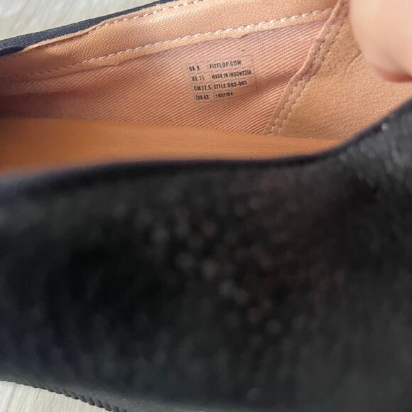 FitFlop Super Skate Women's 11 Slip On Comfort Flat Loafer Black Pebbled - Picture 8 of 9